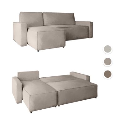 Ecksofa Eckcouch Lugi L Form Sofa mit Schlaffunktion Bettkästen Couch Sofagarnitur