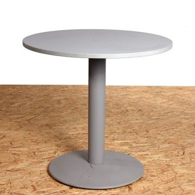 Tisch, Hersteller Roland Berger, rund, grau, Stempelfuß, gebraucht