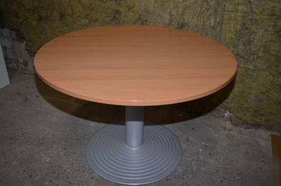 Tisch, rund, 80cm, Buche, Metallfuß, gebrauchte Büromöbel