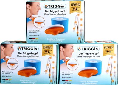 3x Triggerknopf TRIGGin zur Schmerzlinderung orange mit blauem Tape NEU