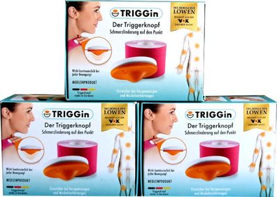 3x Triggerknopf TRIGGin zur Schmerzlinderung orange mit pinkem Tape NEU