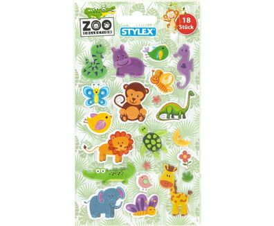 Stylex 36529 "Zoo Collection" Sticker 18 Stück