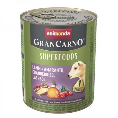 Animonda GranCarno Adult Superfood Lamm & Amaranth 800g (Menge: 6 je Bestell...