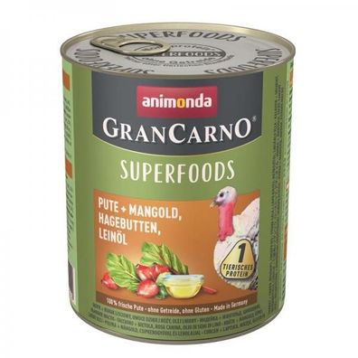 Animonda GranCarno Adult Superfood Pute & Mangold 800g (Menge: 6 je Bestelle...