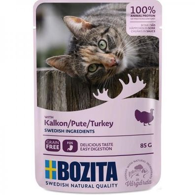 Bozita Cat Frischebeutel Häppchen in Soße mit Pute 85 g (Menge: 12 je Best...