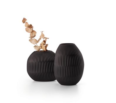 Noir Vase Blumenvase schwarz Mundgeblasen Mattschwarz - Philippi Design