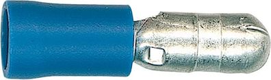 Rundstecker halbisoliert 2,5 mm , 4,0 mm Farbe blau, VPE = 100 Stück
