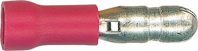 Rundstecker halbisoliert bis 1,5 mm , 4, 0 mm Farbe rot, VPE = 100 Stück