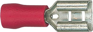 Flachsteckhülse halbisoliert bis 1,5 mm , 2,8 x 0,8 mm Farbe rot, VPE = 100 Stüc