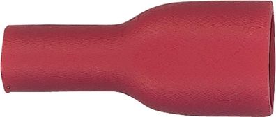Flachsteckhülse vollisoliert bis 1,5 mm , 4,8 x 0,5 mm Farbe rot, VPE = 100 Stüc