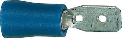 Flachstecker halbisoliert 2,5 mm , 6,3 x 0,8 mm Farbe blau, VPE = 100 Stück