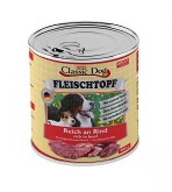 Classic Dog Dose Adult Fleischtopf Pur Reich an Rind 800g (Menge: 6 je Beste...