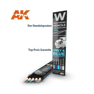 AK Interactive Weathering Pencils Grey and Blue Shading Effects Set