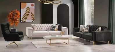 Couch Modern Luxus Wohnzimmer Sofagarnitur 3 + 3 + 1 Sitzer Couchtisch Neu