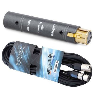 Hosa MPA-149 Mikrofon-Vorverstärker mit Kabel