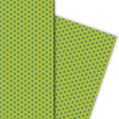 Frisches Geschenkpapier mit Sternen, grün - G4796, 32 x 48cm
