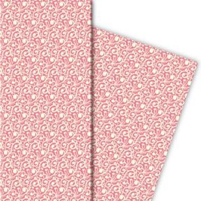 Gemustertes Vintage Geschenkpapier für tolle Geschenke auf rosa - G5169, 32 x 48cm