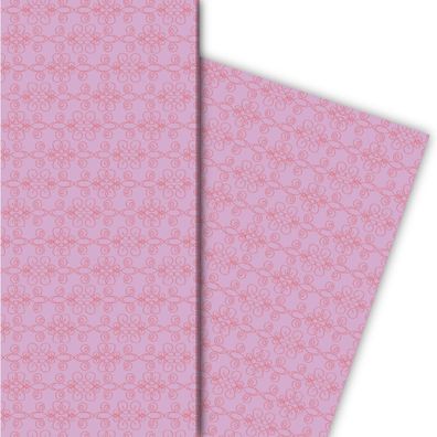 Florales, grafisches Geschenkpapier für liebevolle Geschenke auf rosa - G5193, 32 x 4