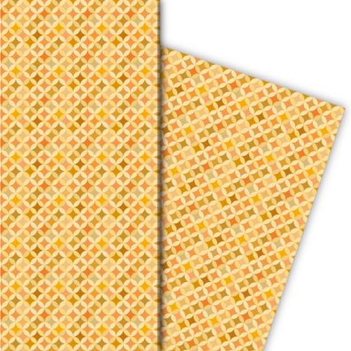 Grafisches Geschenkpapier mit kleinem Mosaik Muster, gelb - G8254, 32 x 48cm
