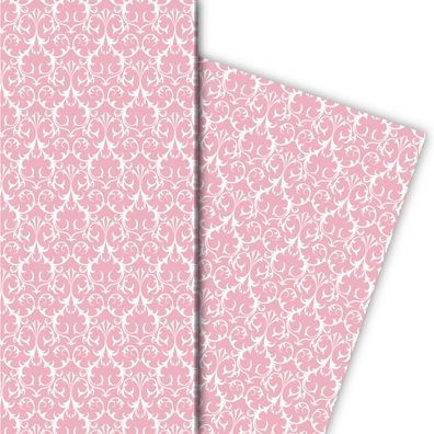 Elegantes ornamentales Geschenkpapier zur Hochzeit, Taufe, Geburt, rosa - G10165, 32