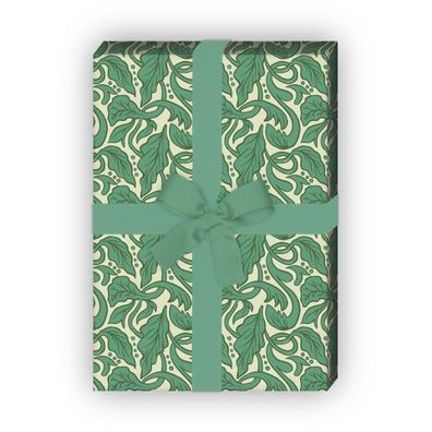 Klassisches Jugendstil Geschenkpapier, Dekorpapier mit Blätter Ranken - G8513, 32 x 4