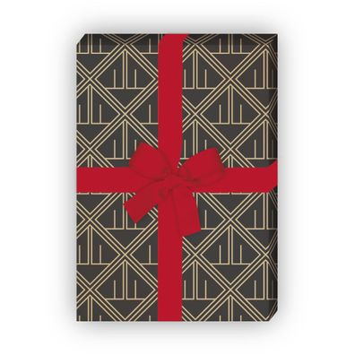 Geometrisches Jugendstil Geschenkpapier Set im Art Deko Rauten Muster - G12296, 32 x