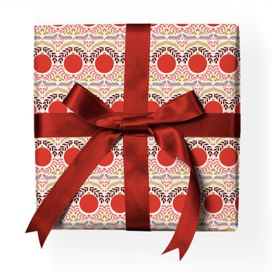 Klassisches Weihnachts-Edles Geschenkpapier mit Weihnachtskugel, rot - G22147, 32 x 4