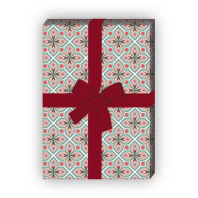 Kaleidoskop Geschenkpapier Set mit grafischem Muster, rosa - G8459, 32 x 48cm