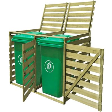 vidaXL Mülltonnenbox für 2 Tonnen 240 L Imprägniertes Holz