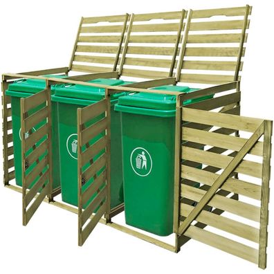 vidaXL Mülltonnenbox für 3 Tonnen 240 L Imprägniertes Holz