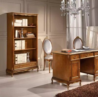 Elegantes braunes Holzschreibtisch Bücherregal Büromöbel Sets 2tlg. Set