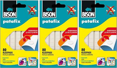 Bison - Patafix Fix paste 3x 80 abnehmbare und wiederverwendbare Klebepads 240St