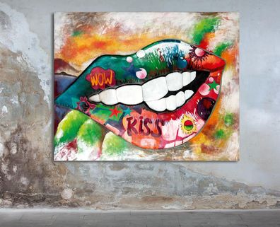 Gilde Bild "Street Art" bunt Handarbeit Kunstobjekt "Gilde Gallery" H: 80 cm B: ...