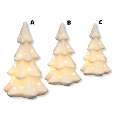Porzellan Weihnachtsbaum | LED-Beleuchtung Dekoration Winter Weihnachten weiß