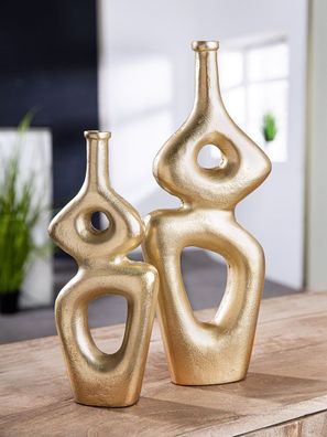 Gilde Vase "Formas" champagnerfarben H: 29 cm B: 7 cm T: 4.50cm 69005