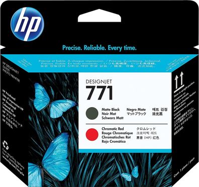 HP CE017A 771 Original Druckkopf matt schwarz undchromatischrotStandardkapazität1e...