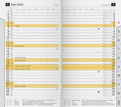 rido idé Kalender-Einlage "M-Planer" Registerschnitt 87 x 153 mm 2024