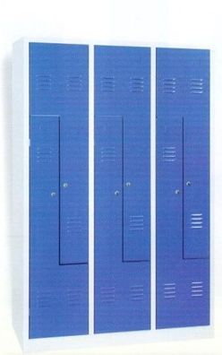 Garderobenschrank, 180x120x50cm, 6 Türen, 40, Grau/ Blau WRZ/6.18120 106584