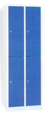 Garderobenschrank 180x117x50cm, 4 Türen, Grau/ Blau, 30, WRC/4.18117 105032