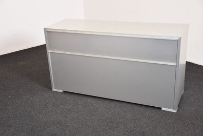MDF Design Italia Sideboard 2OH, silber/ alu, 124x66 cm, gebraucht