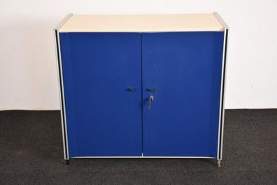 Sideboard 2OH, Ahorn/ blau, 2x Flügeltüren, gebraucht