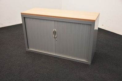 Sideboard 2 OH, Metall, Abdeckplatte Holz, 120 cm breit, gebraucht