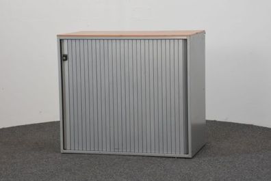 Ahrend Sideboard 2OH, grau mit Holzabdeckung, 80x81,5 cm, gebraucht