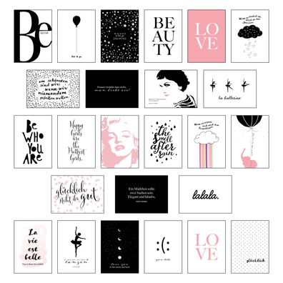 Schoenes Postkarten Set mit 25 modernen und stylishen Postkarten zu