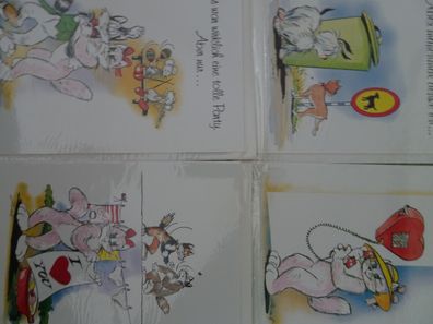 ältere Grußkarten Liebe Freundschaft 80er Jahre miraco Tiere mit Humor