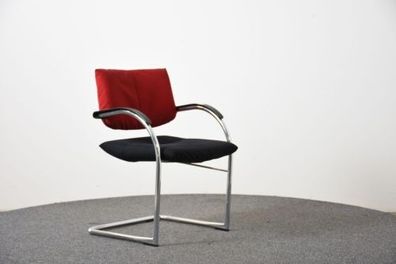 Vitra Freischwinger, Stoffbezug blau/ rot, gebraucht