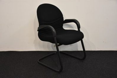 Steelcase Freischwinger, Stoffbezug schwarz, gebraucht