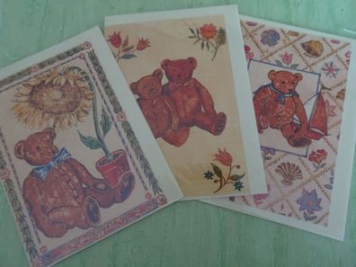 ältere Grußkarten aus England neutral Teddybären