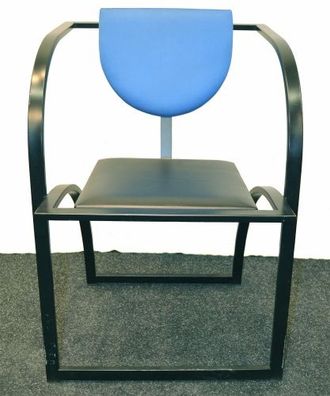Design-Besprechungs-, Besucherstuhl, blau-schwarze Polsterung, gebrauchte Büromöbel