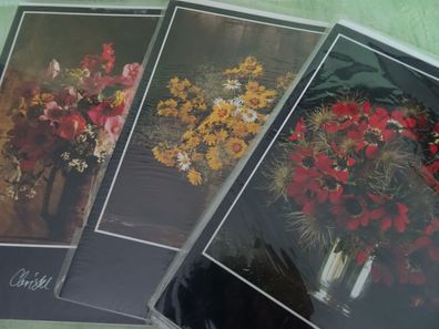ältere Künstler Grußkarten neutral Christel Rosenfeld verkerke 80er Jahre Blumen